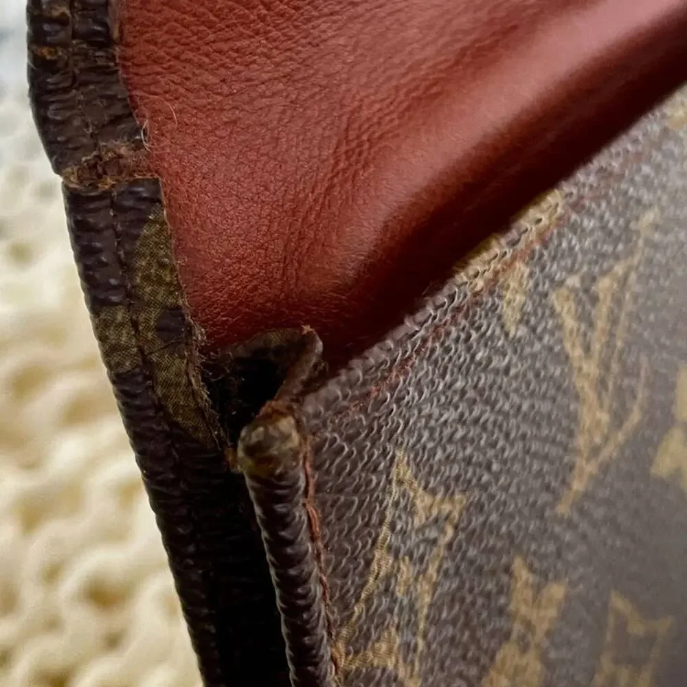 Louis Vuitton Monogram Long Wallet Clutch Small Bag Bifold Brown Coated Canvas